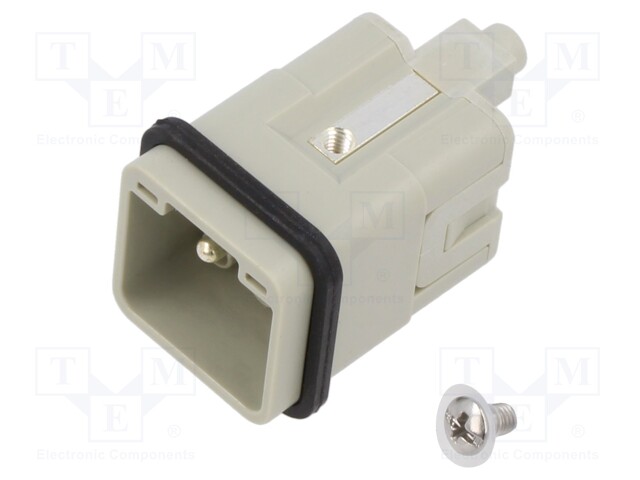 Connector: HDC; contact insert; male; CQ; PIN: 7; 7+PE; size 21.21