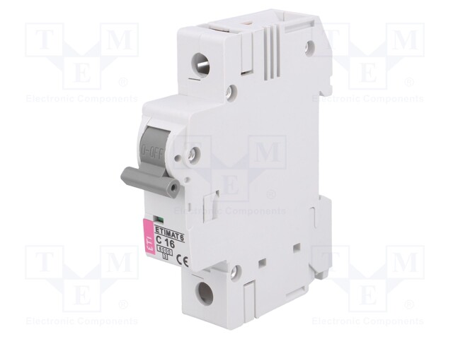 Circuit breaker; 230VAC; Inom: 16A; Poles: 1; DIN; Charact: C; 6kA