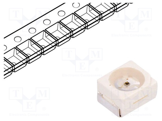 LED; SMD; 3528,PLCC2; red; 80÷150mcd; 3.5x2.8x1.9mm; 120°; 20mA