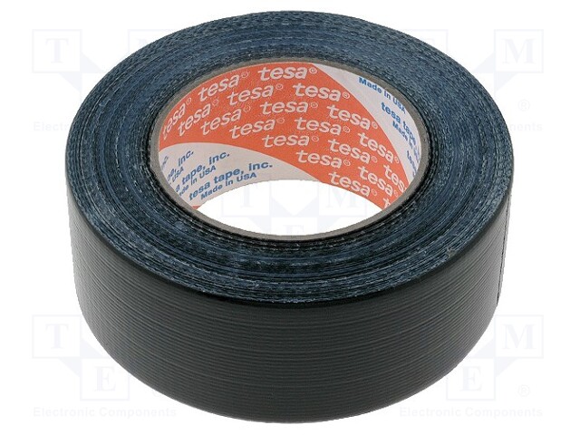 Tape: duct; W: 48mm; L: 50m; D: 180um; black; natural rubber; 15%