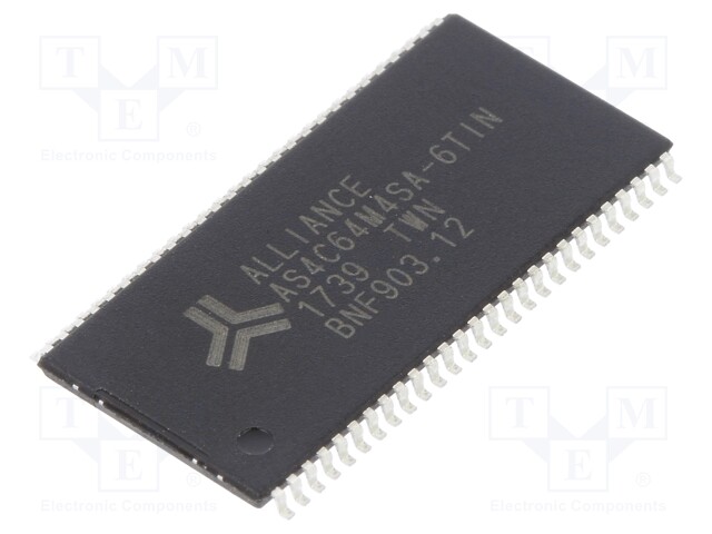 DRAM memory; SDRAM; 4Mx16bitx4; 3.3V; 166MHz; 5ns; TSOP54 II