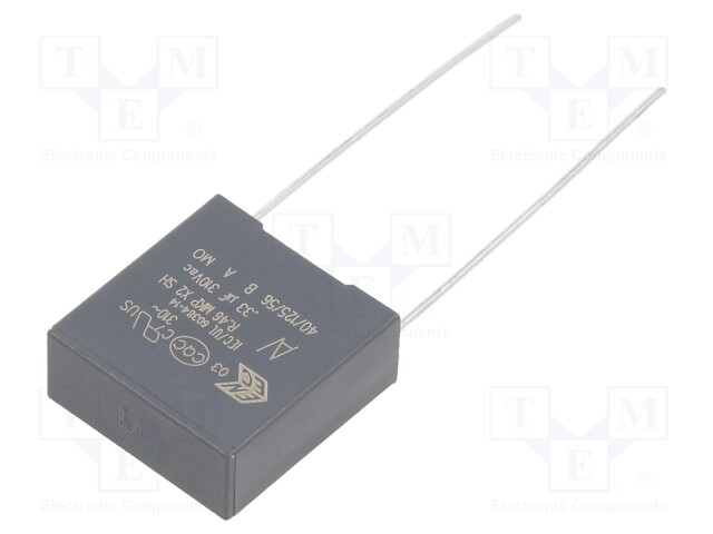 Capacitor: polypropylene; X2; 0.33uF; 15mm; ±20%; 18x18.5x7.5mm