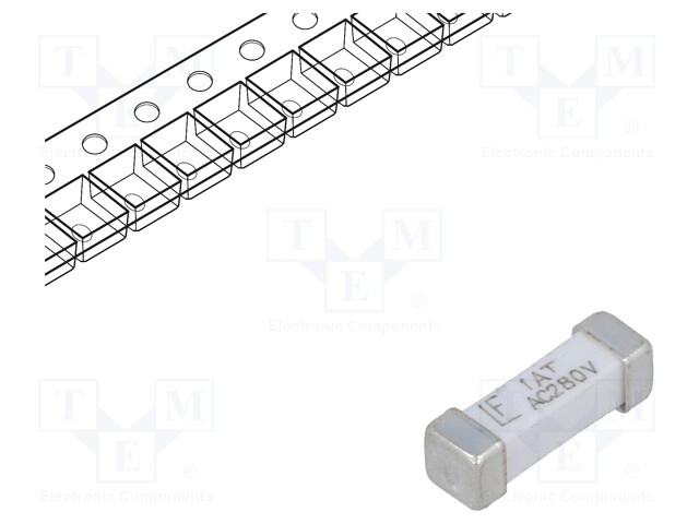 Fuse: fuse; time-lag; 1A; 280VAC; SMD; ceramic; 10,1x3,1x3,25mm