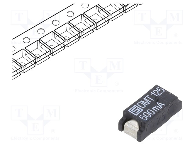 Fuse: fuse; time-lag; 500mA; 125VAC; 125VDC; SMT; ceramic; OMT 125