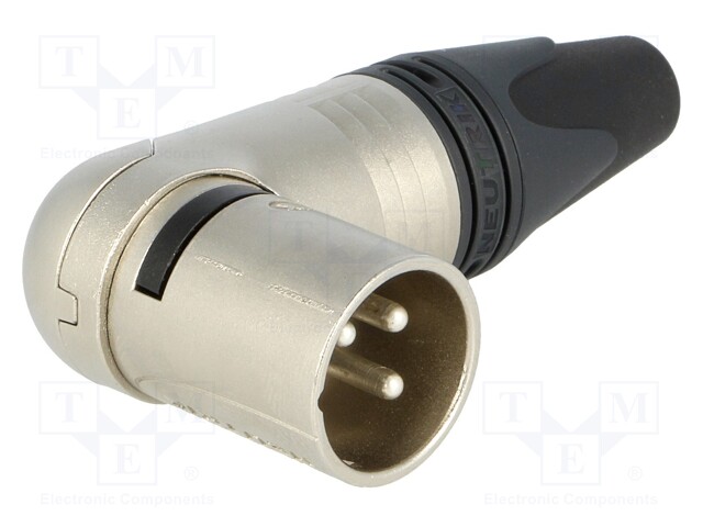 Plug; XLR; male; PIN: 3; angled 90°; swivel; for cable; soldering