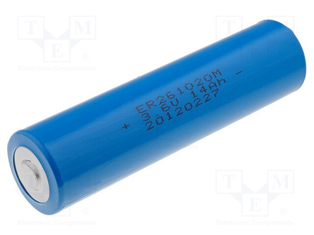 Battery: lithium; 3.6V; CC; Ø26x102mm; 13000mAh; non-rechargeable