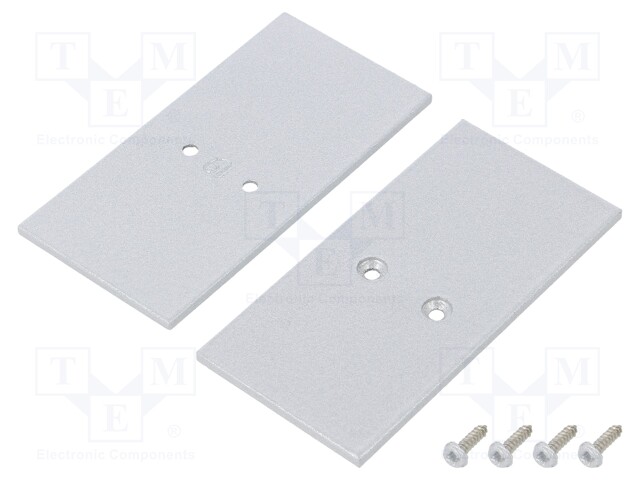 Cap for LED profiles; silver; steel; Application: VARIO30