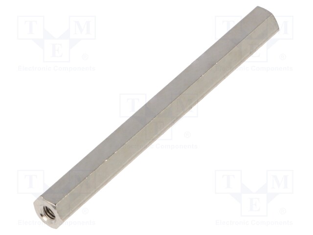 Screwed spacer sleeve; Int.thread: M3; 55mm; hexagonal; brass