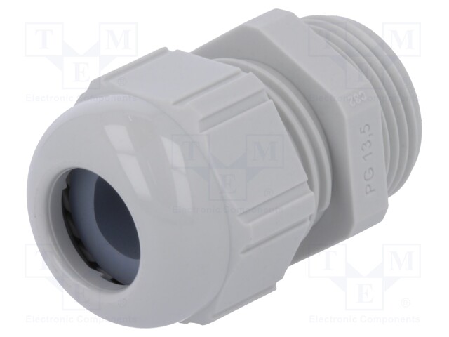 Cable gland; PG13,5; IP68; Mat: polyamide; light grey