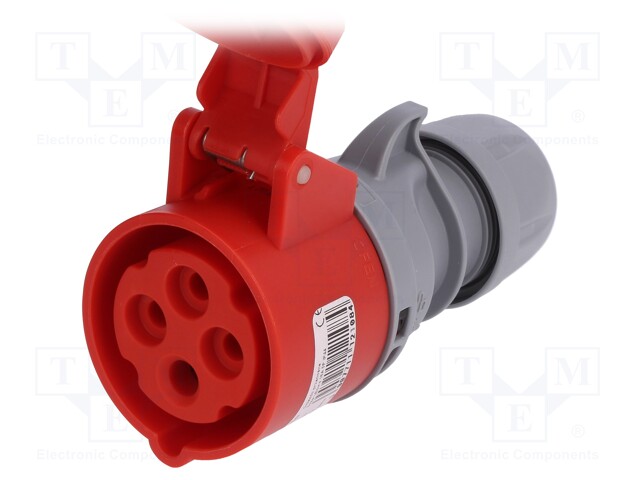 Connector: AC supply 3-phase; socket; female; 16A; 400VAC; IP44