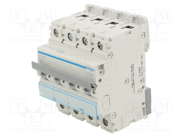 Circuit breaker; 230/400VAC; Inom: 32A; Poles: 4; DIN; Charact: C