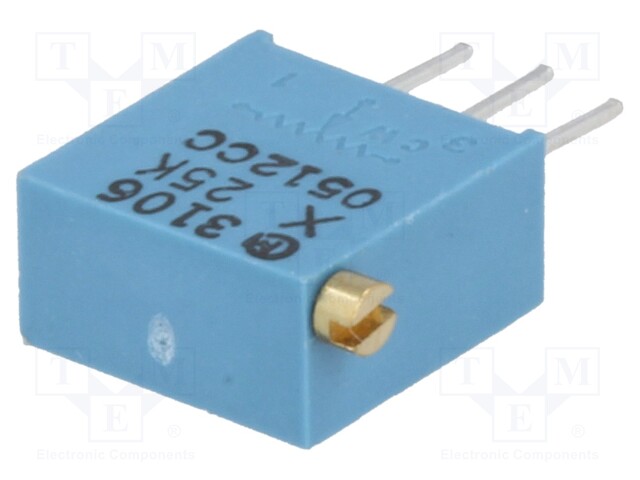 Potentiometer: mounting; vertical; 25kΩ; 500mW; THT; ±10%; linear