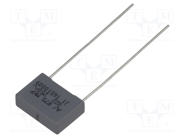 Capacitor: polypropylene; 22nF; 10mm; ±10%; 13x4x9mm; -55÷105°C