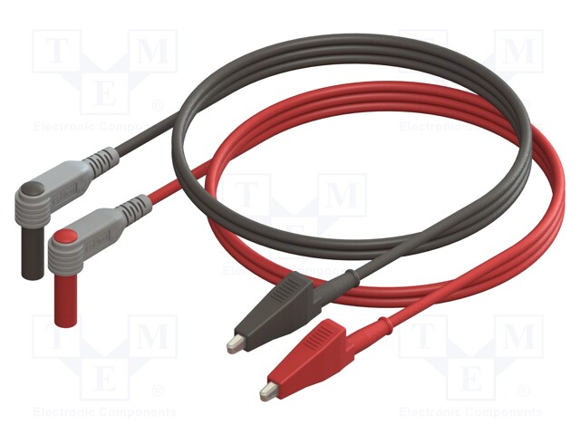 Test leads; Inom: 10A; Len: 0.3m; insulated; black,red; -20÷80°C