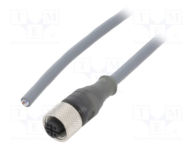 Connection lead; M12; PIN: 4; straight; 0.6m; plug; 250VAC; 2.2A