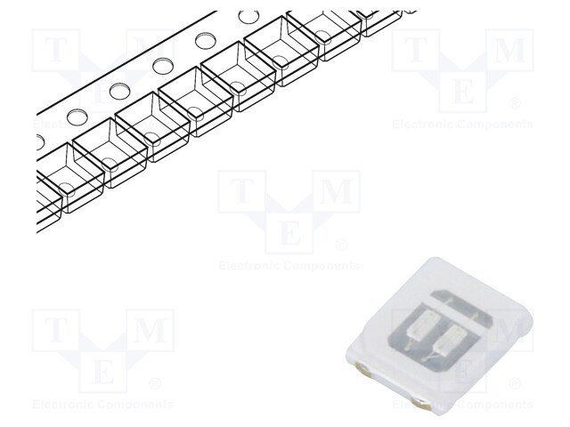 LED; SMD; 2835,PLCC2; blue; 12÷22lm; 2.8x3.5x0.65mm; 120°; 2.8÷3.4V