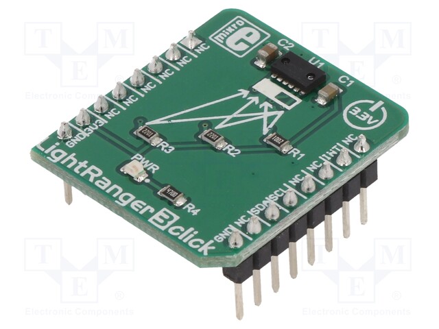 Click board; optical range sensor; I2C; RFD77402; 3.3VDC