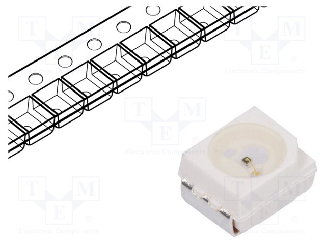 LED; SMD; 3528,PLCC2; red; 71.5÷100mcd; 3.5x2.8x1.9mm; 120°; 20mA