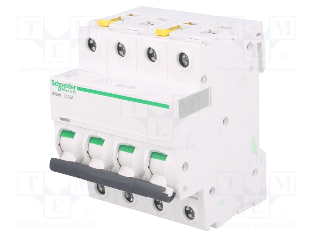 Circuit breaker; 400VAC; Inom: 25A; Poles: 4; DIN; Charact: C; 10kA