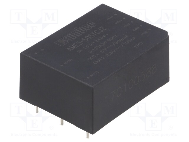 Converter: AC/DC; 5W; Uout: 5VDC; Iout: 0.8A; 70%; Mounting: PCB; 3kV