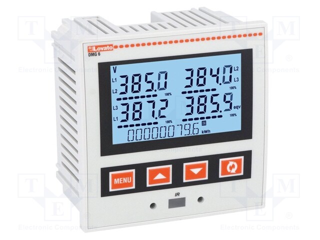 Meter: network parameters; on panel; digital,mounting; LCD; 1A,5A