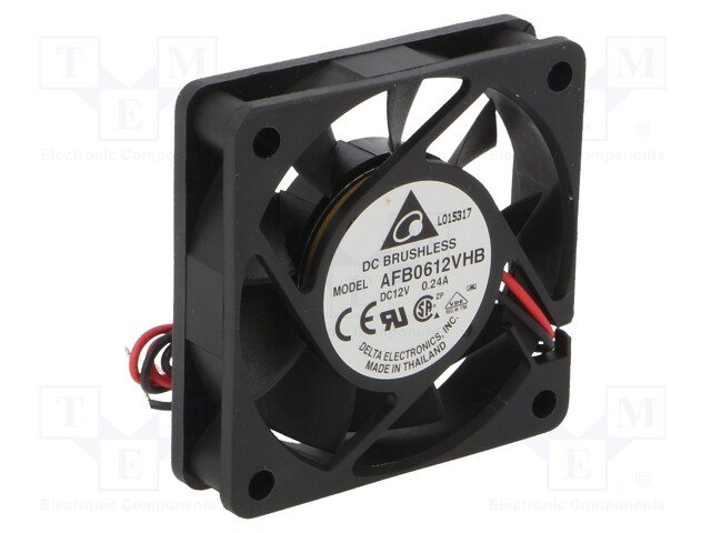 Fan: DC; axial; 60x60x15mm; 33m3/h; 37dBA; ball bearing; 5000rpm