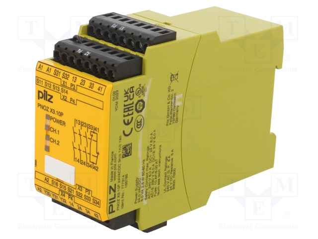 Module: safety relay; Series: PNOZ X3.10P; IN: 6; OUT: 4; -20÷55°C