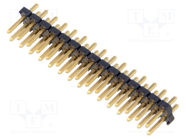 Connector: pin strips; male; PIN: 15; 2.54mm; gold-plated; THT