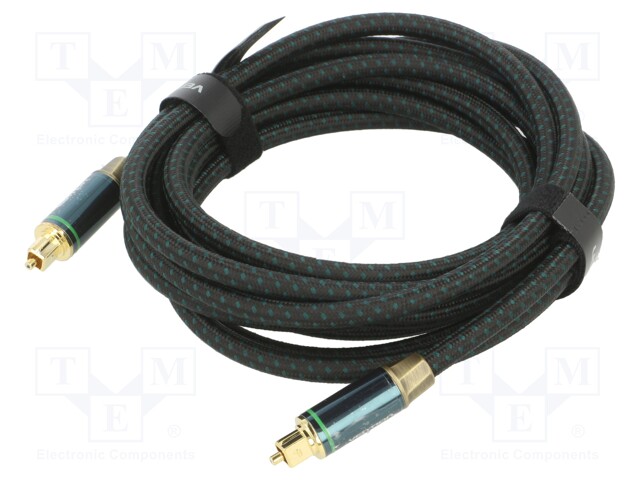 Cable; Toslink plug,both sides; 2m; Plating: gold-plated; black