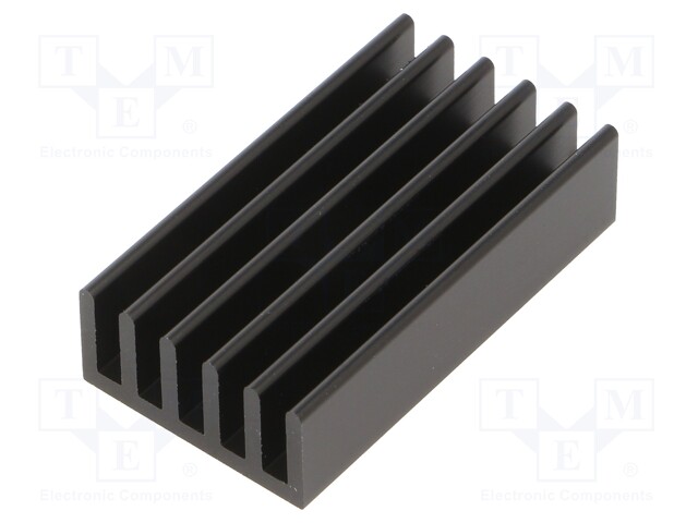 Heatsink: extruded; grilled; black; L: 37.5mm; W: 21mm; H: 10mm