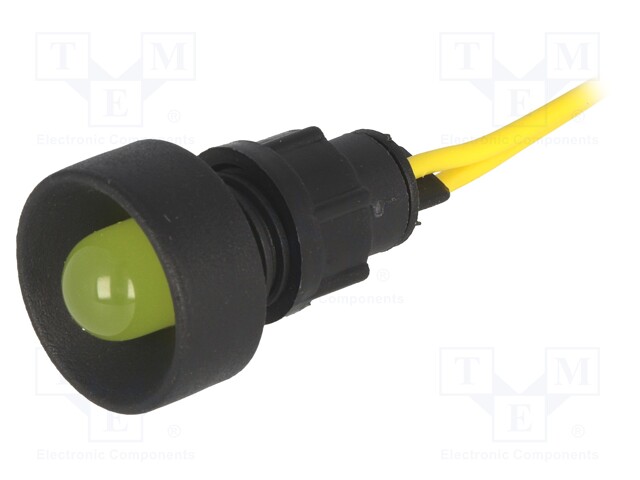 Indicator: LED; recessed; 230VAC; Cutout: Ø13mm; IP20; 300mm leads