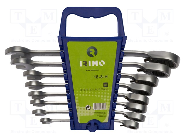 Wrenches set; combination spanner,with ratchet; 8pcs.