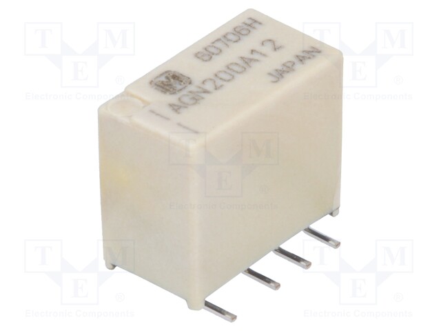 Relay: electromagnetic; DPDT; Ucoil: 12VDC; 0.3A/125VAC; 1A/30VDC