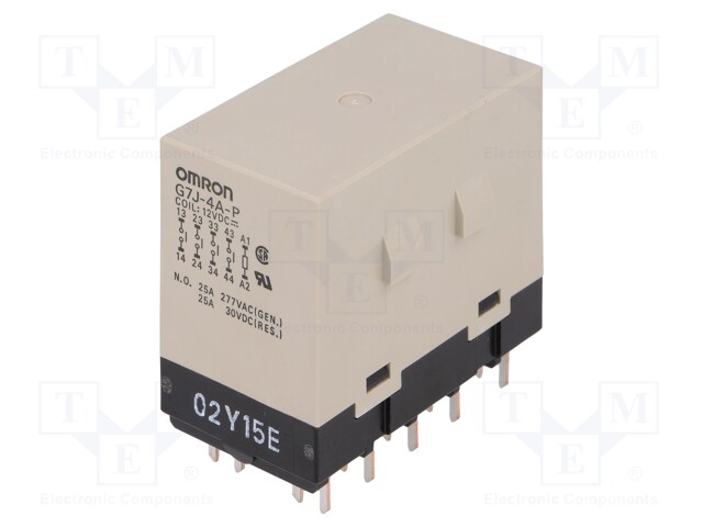 Relay: electromagnetic; 4PST-NO; Ucoil: 12VDC; 25A; Series: G7J