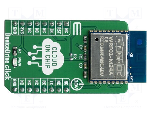 Click board; WiFi; UART; WRF01-M24A; mikroBUS connector; 3.3VDC