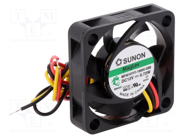 Fan: DC; axial; 12VDC; 40x40x10mm; 13.52m3/h; 27.3dBA; Vapo; 7000rpm