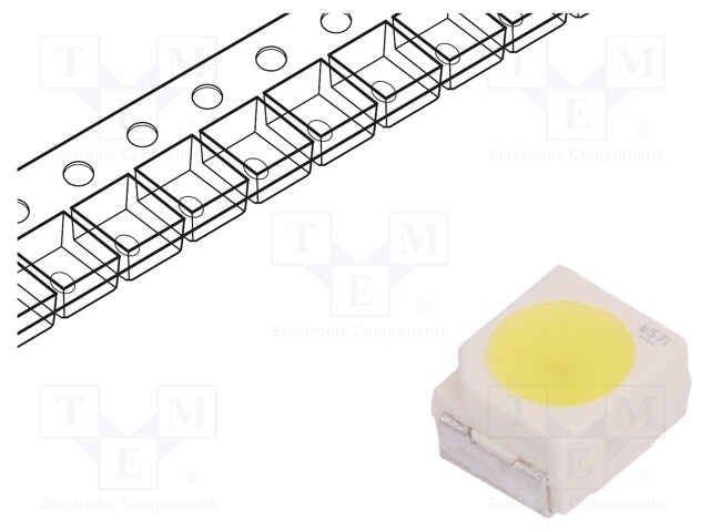 LED; SMD; 3528,PLCC2; white cold; 152÷606mlm; 45÷224mcd; 120°; 2mA