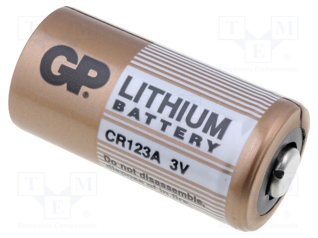 Battery: lithium; 3V; CR123A,CR17345; Batt.no: 1; Ø17x34.2mm