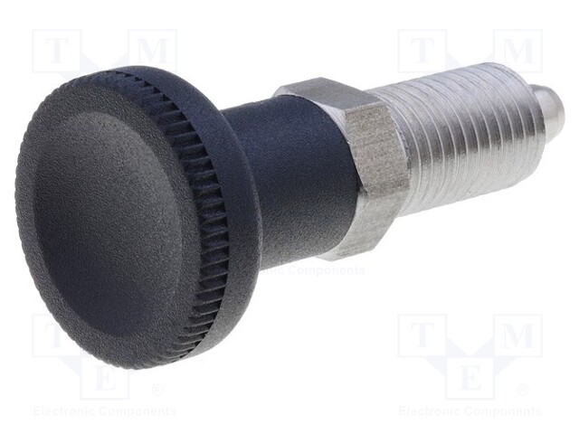 Indexing plungers; Thread: M12; Mat: stainless steel; 6mm