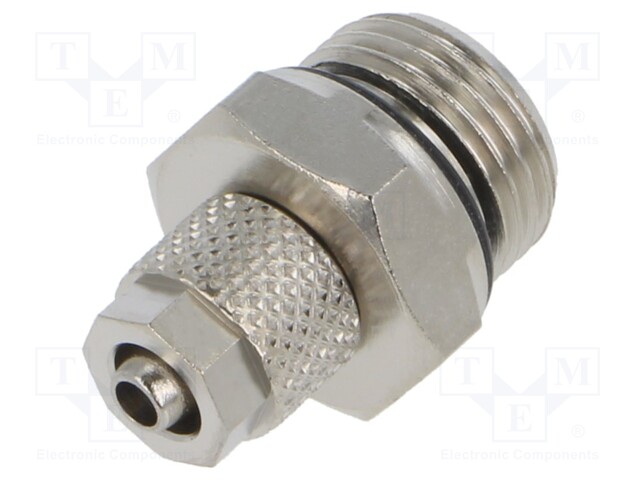 Screw-on fitting; threaded; max.15bar; nickel plated brass; 4mm