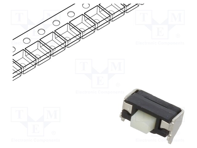 Microswitch TACT; SPST; Pos: 2; 0.02A/15VDC; SMT; none; 1.6N; 1.6mm