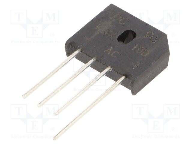 Bridge rectifier: single-phase; Urmax: 200V; If: 10A; Ifsm: 200A