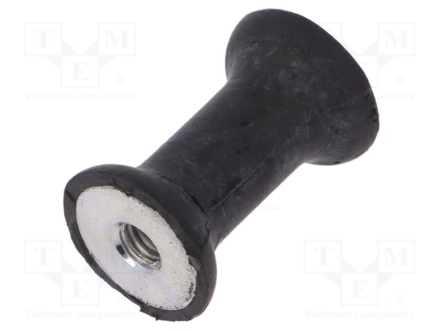 Vibration damper; M6; Ø: 20mm; rubber; L: 30mm; H: 6mm; 383N; 51N/mm