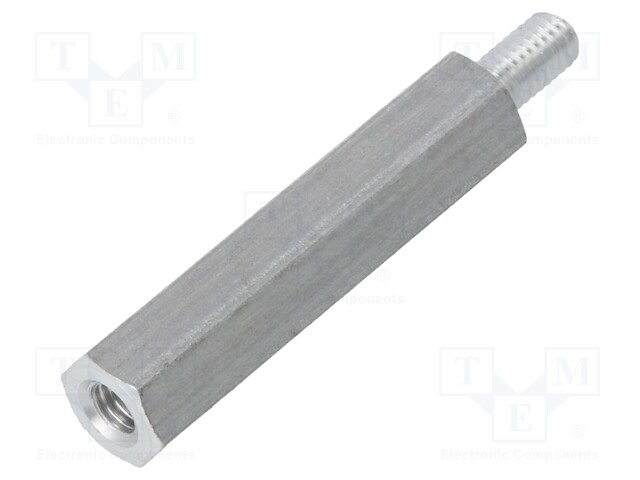 Screwed spacer sleeve; Int.thread: M3; 25mm; Ext.thread: M3