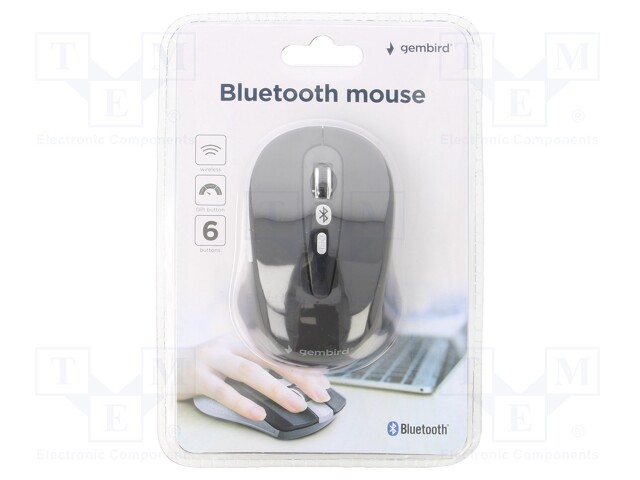 Optical mouse; black; wireless,Bluetooth 3.0 EDR; No.of butt: 6