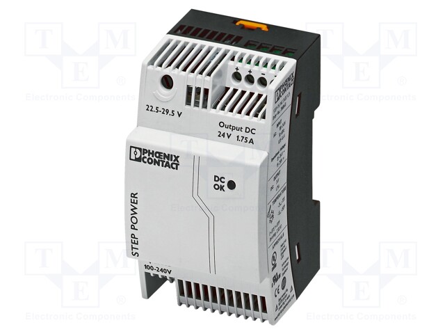 Power supply: switched-mode; 42W; 24VDC; Mounting: DIN; 1.75A