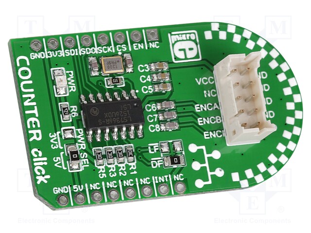 Click board; quadrature counter; ISP; LS7366R; 3.3/5VDC