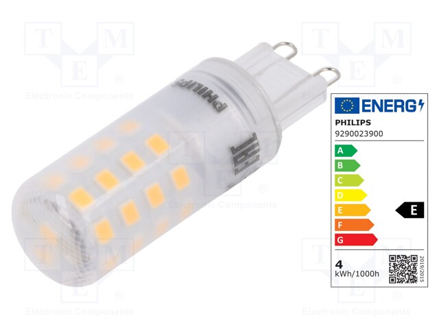 LED lamp; warm white; G9; 230VAC; 480lm; 4W; 300°; 2700K; CRImin: 80