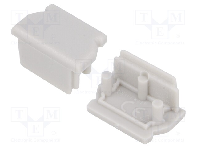 Cap for LED profiles; grey; ABS; Application: UNI12