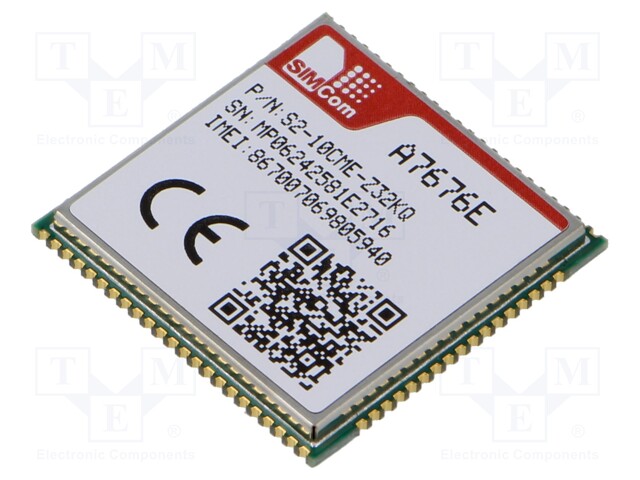 Module: LTE; Down: 10Mbps; Up: 5Mbps; SMD; 24x24x2.4mm